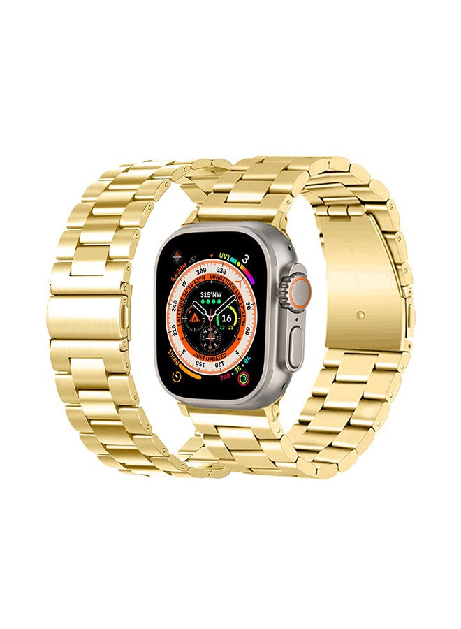 MARGOUN - Stainless Steel Band for Apple Watch Band 49mm 45mm 44mm 42mm Compatible with iWatch Strap Series Ultra/8/7/6/5/4/3/2/1/SE/SE2 Gold - Image 1