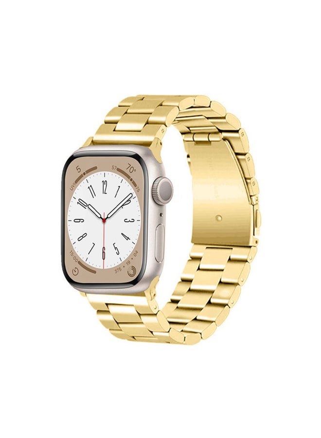 MARGOUN - Stainless Steel Band for Apple Watch Band 41mm 40mm 38mm Compatible with iWatch Strap Series 8/7/6/5/4/3/2/1/SE/SE2 Gold - Image 1