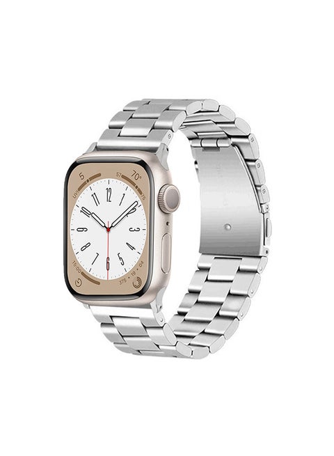 Stainless Steel Band for Apple Watch Band 41mm 40mm 38mm Compatible with iWatch Strap Series 8/7/6/5/4/3/2/1/SE/SE2 Silver