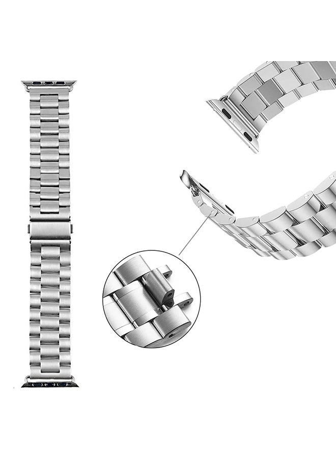 MARGOUN - Stainless Steel Band for Apple Watch Band 41mm 40mm 38mm Compatible with iWatch Strap Series 8/7/6/5/4/3/2/1/SE/SE2 Silver - Image 1