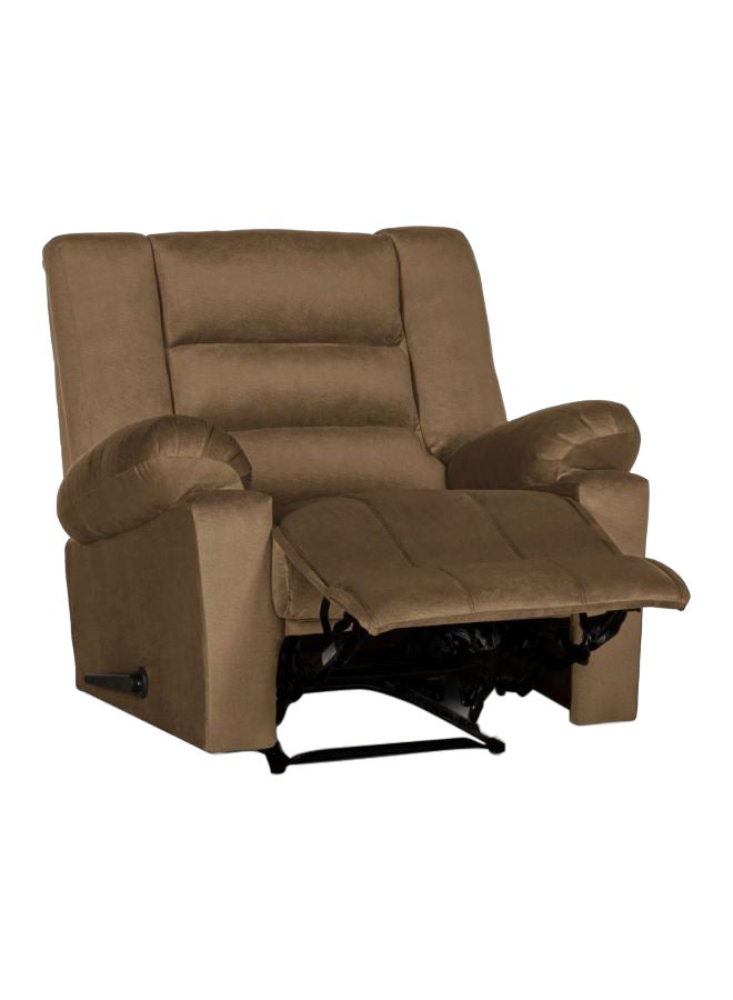 NICE Velvet Upholstered Classic Recliner Chair With Bed Mode Light Brown 90x100x80cm - Image 1