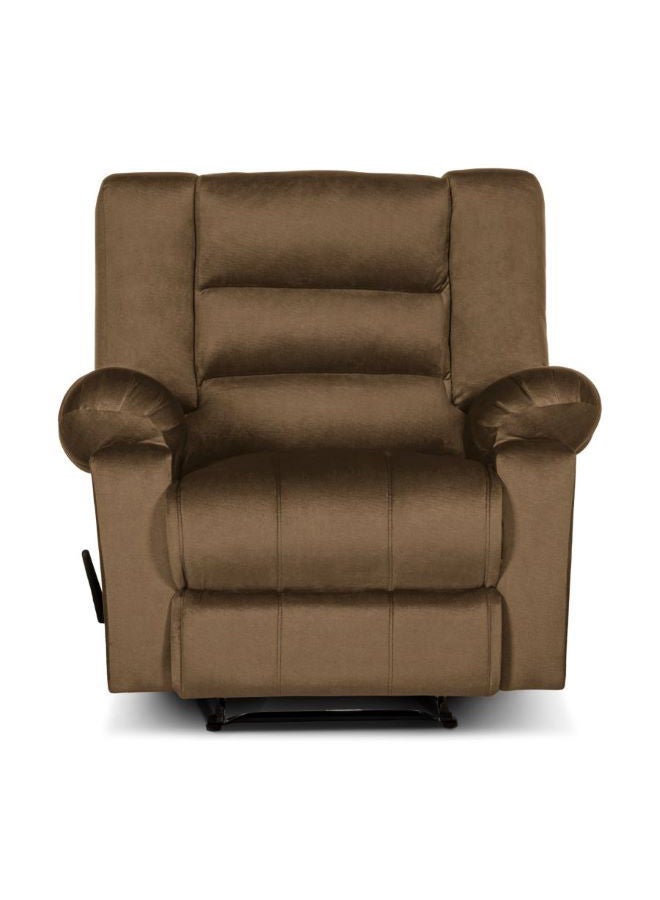 NICE Velvet Upholstered Classic Recliner Chair With Bed Mode Light Brown 90x100x80cm - Image 3