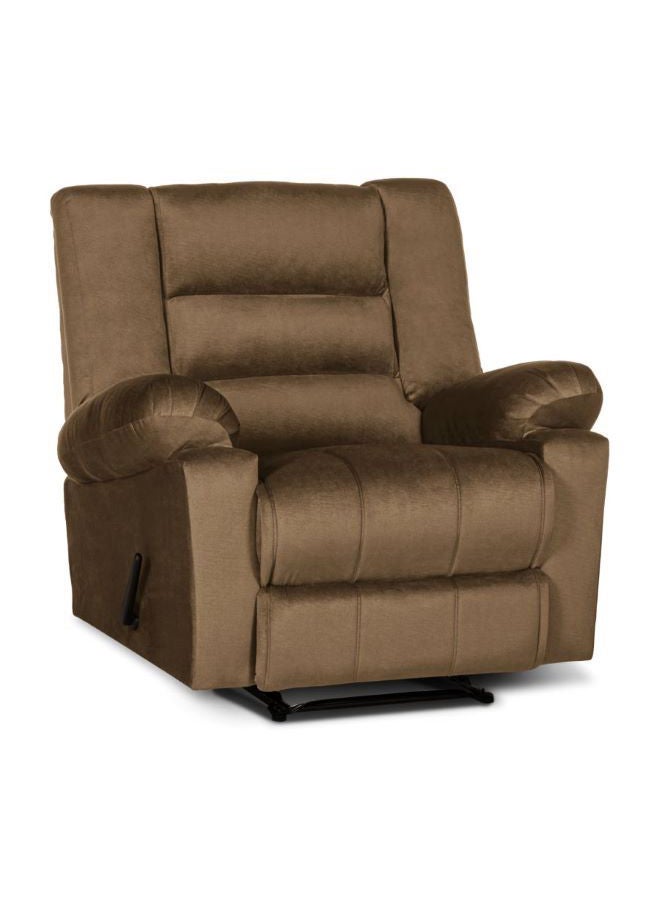 NICE Velvet Upholstered Classic Recliner Chair With Bed Mode Light Brown 90x100x80cm - Image 2