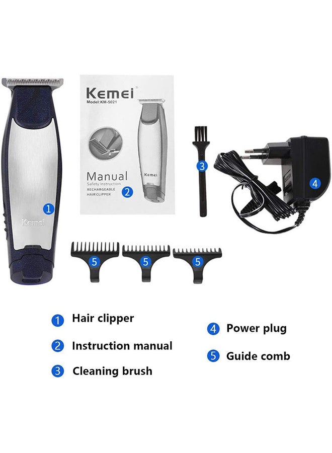 KM-5021 3 In 1 Rechargeable Trimmer & Clipper Blue/Silver 18.2 x 6 x 14cm 