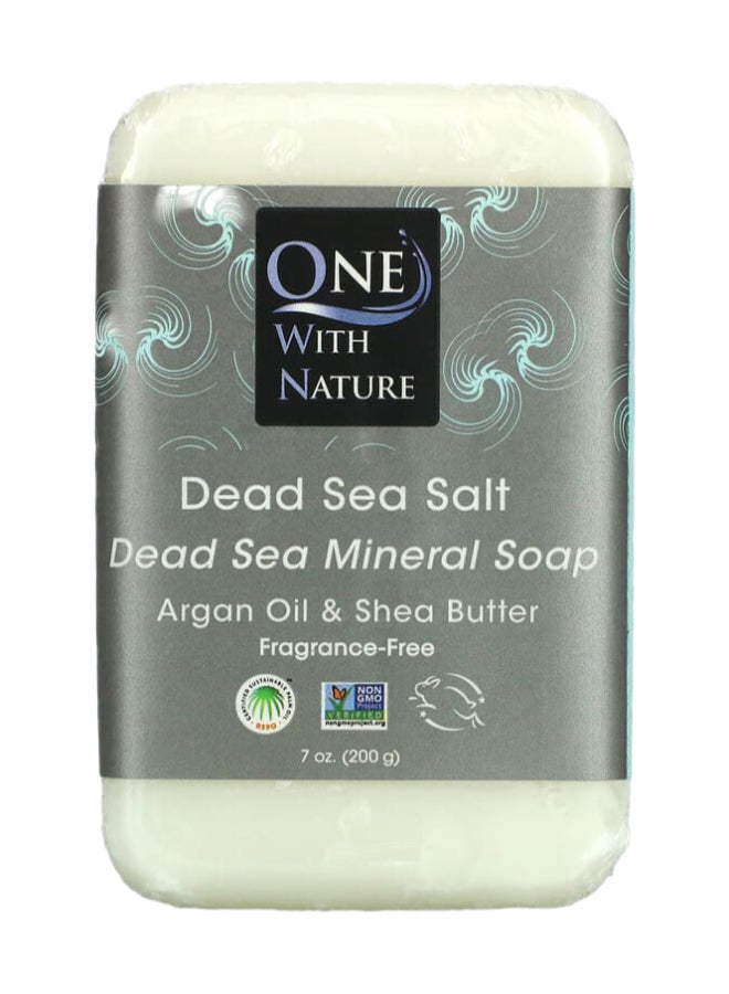 ONE WITH NATURE Dead Sea Salt Triple Milled Soap White 200grams  - Image 1