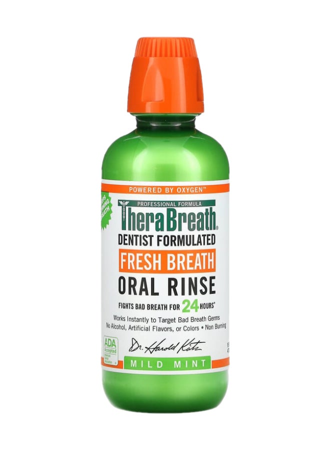 TheraBreath Fresh Breath Dentist Formulated Oral Rinse, Mild Mint, 16 Oz Packaging may vary 473ml  - Image 1