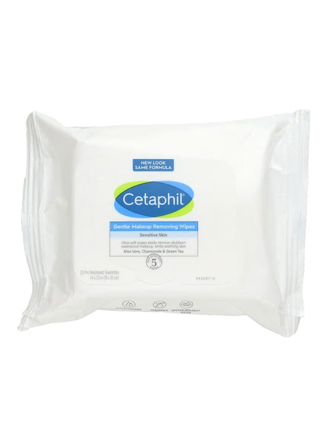 Cetaphil 25-Piece Gentle Makeup Removing Wipes White - Image 1