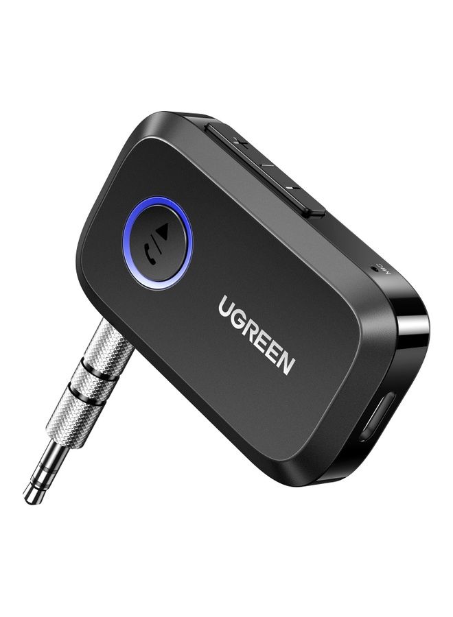 Ugreen - Aux Bluetooth Car Adapter 3.5mm,Portable Bluetooth 5.3 Receiver for Car,Bluetooth 3.5mm Jack Kit with Built-in Microphone for Car Stereo/Speaker/Home Stereo/Wired Headphones,15H Battery Life Black - Image 1