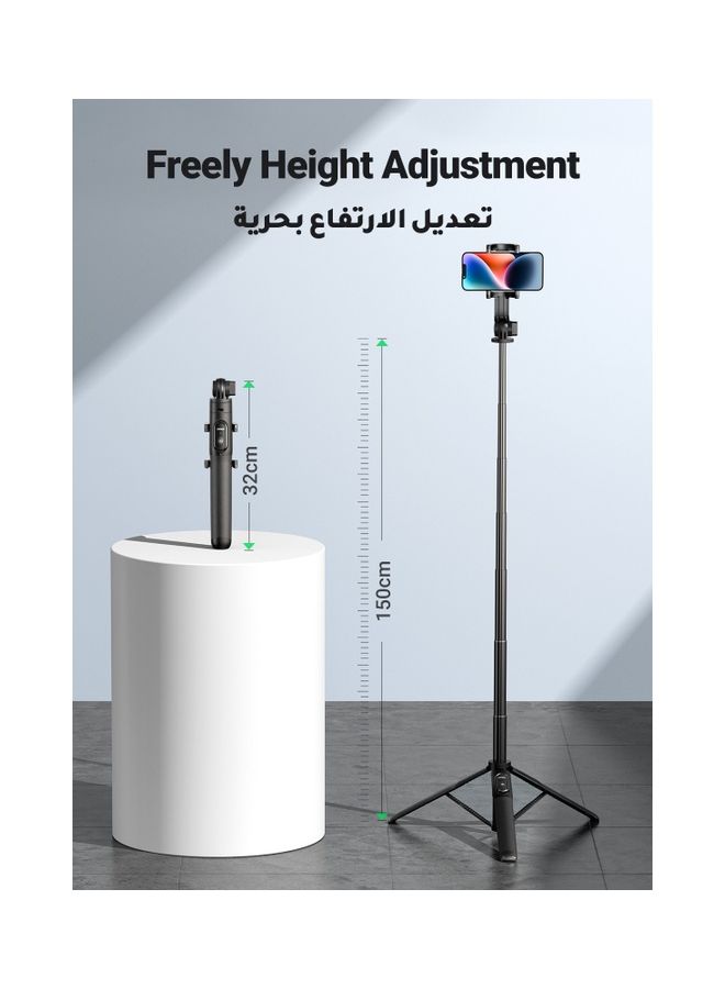 Selfie Stick Tripod, 60 inch/152cm Extendable Phone Tripod Alloy Camera Stand With Bluetooth Remote Shutter, All in One Tripod For iPhone 16/15 series, Samsung Galaxy S24 S23, Xiaomi, Cameras Black - v1677670325/N53388274A_4