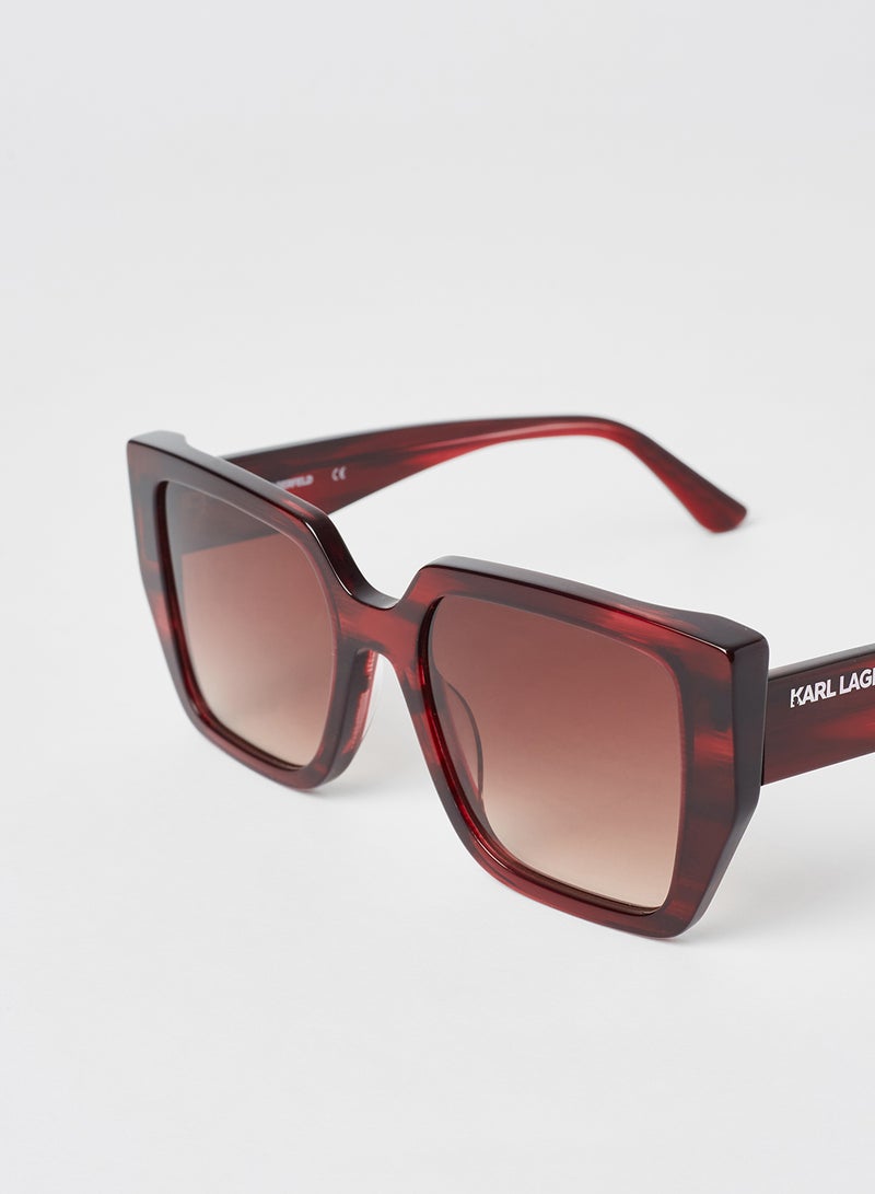 Karl Lagerfeld Women's Full Rim Acetate Modified Rectangle Sunglasses - Image 2