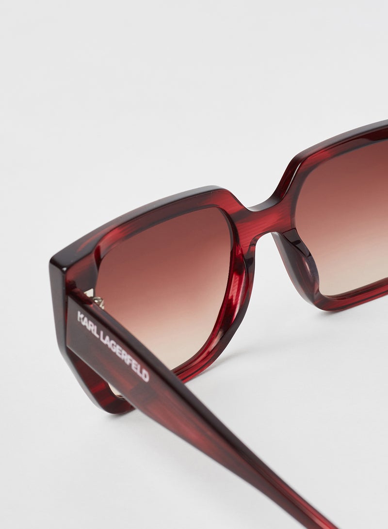 Karl Lagerfeld Women's Full Rim Acetate Modified Rectangle Sunglasses - Image 3