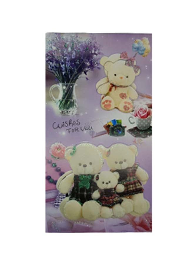 Toshionics Valentine Card - Purple Teddy Bear Theme - Image 1