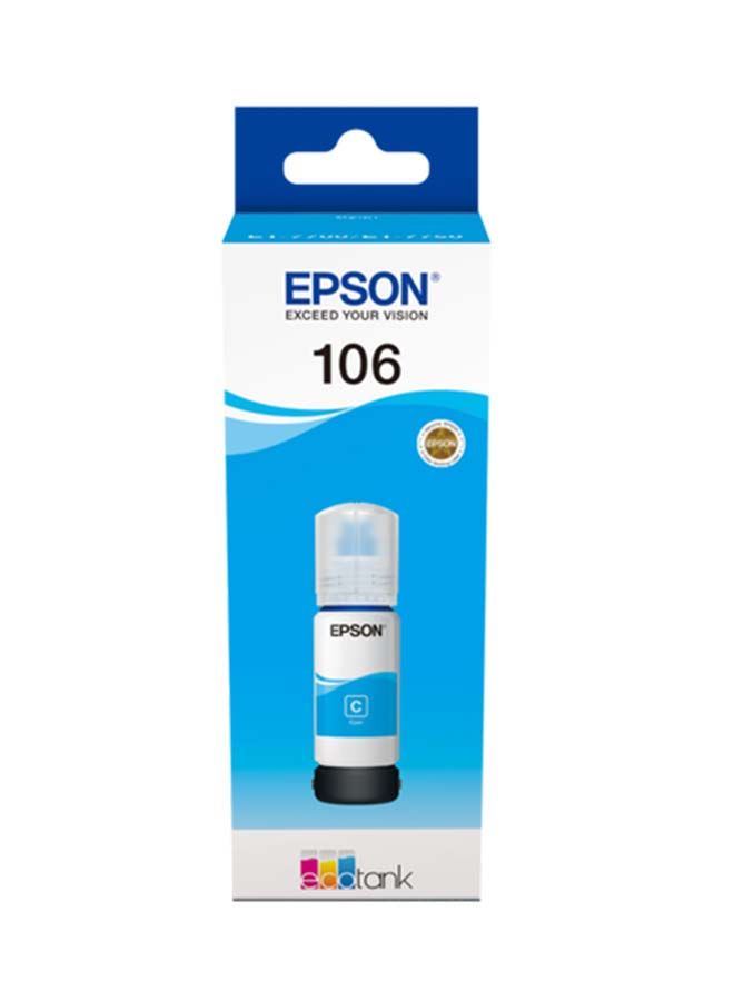 EPSON 106 EcoTank Ink Bottle Photo Ink For Printer Refill Cyan  - Image 2