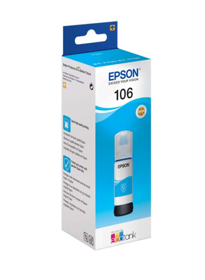 EPSON 106 EcoTank Ink Bottle Photo Ink For Printer Refill Cyan  - Image 3