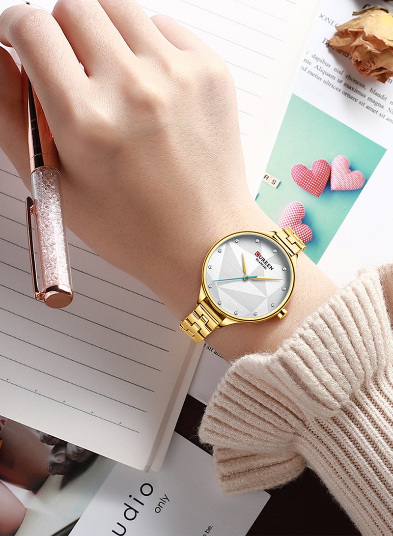 CURREN - Women's Waterproof Metal BAnd Quartz Watch 9047 - 33 mm - Gold - Image 1