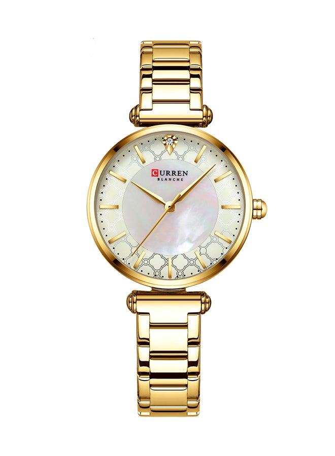 كارين ساعة يد كوارتز أنيقة مقاومة للماء بسوار من الإستانلس ستيل طراز 9072 - مقاس 31 مم - لون ذهبي للنساء - Image 1