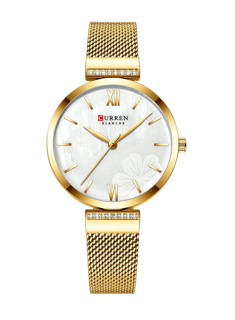 CURREN Women's Waterproof Stainless Steel Mesh BAnd Quartz Watch 9067 - 33 mm - Gold - Image 1