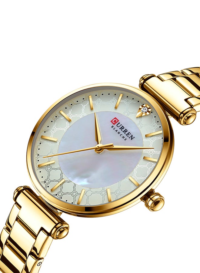 كارين ساعة يد كوارتز أنيقة مقاومة للماء بسوار من الإستانلس ستيل طراز 9072 - مقاس 31 مم - لون ذهبي للنساء - Image 2