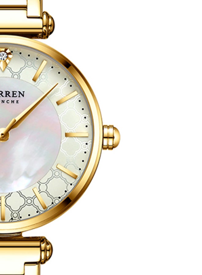 كارين ساعة يد كوارتز أنيقة مقاومة للماء بسوار من الإستانلس ستيل طراز 9072 - مقاس 31 مم - لون ذهبي للنساء - Image 5