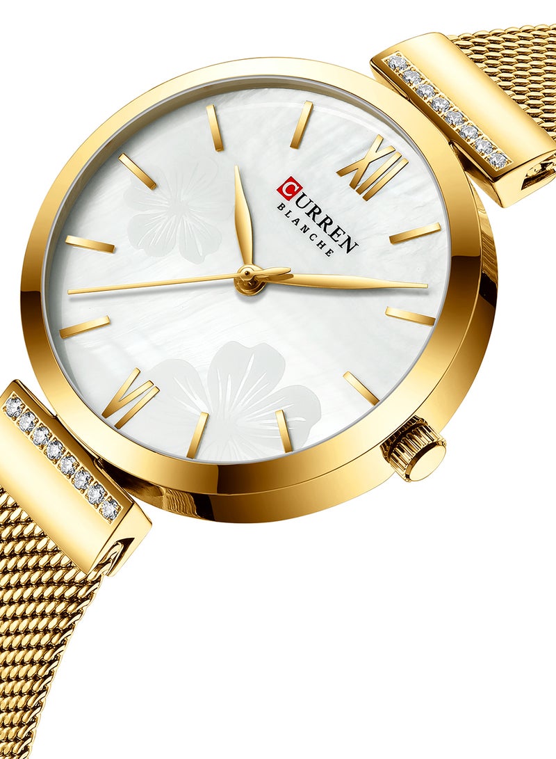 CURREN Women's Waterproof Stainless Steel Mesh BAnd Quartz Watch 9067 - 33 mm - Gold - Image 2