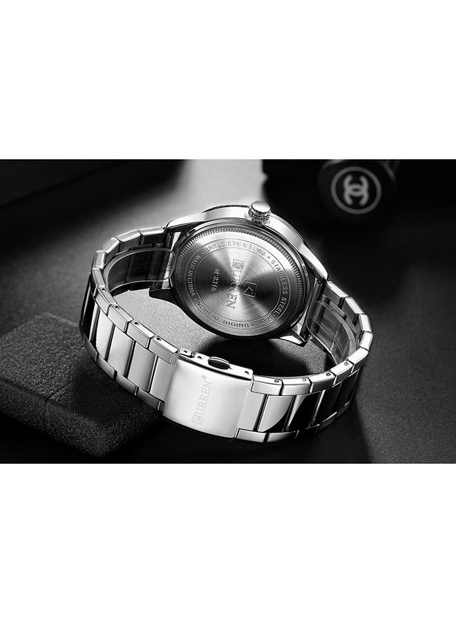 CURREN Men's Day-Date Waterproof Stainless Steel BAnd Casual Quartz Watch 8316 - 45 mm - Silver - Image 4