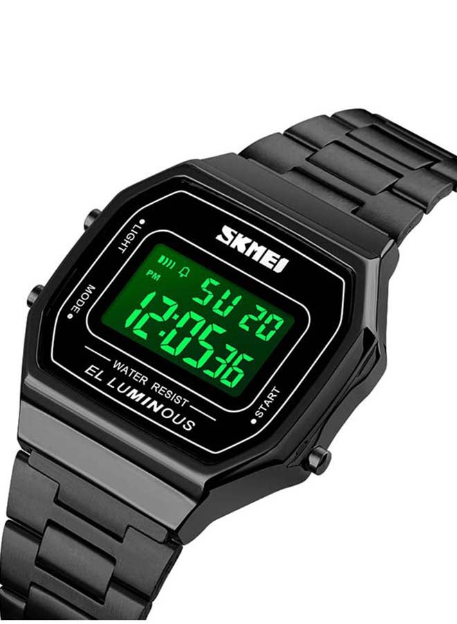 SKMEI - Men's 1647 New Square Steel LED Waterproof Stylish Wrist Watch - Image 1