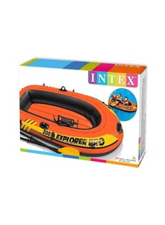 INTEX Explorer Pro 200 Boat Durable And Sturdy Material Orange Color Toy For Kids 196x102x33cm  - Image 1