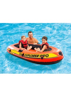 INTEX Explorer Pro 200 Boat Durable And Sturdy Material Orange Color Toy For Kids 196x102x33cm  - Image 5