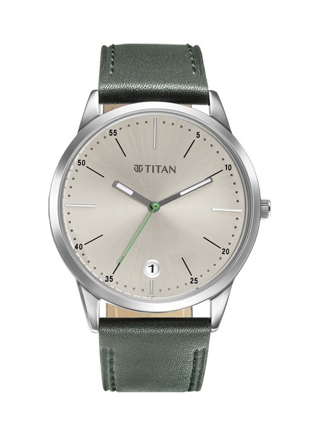 تيتان ساعة يد بعقارب وسوار من الجلد للرجال - Image 1