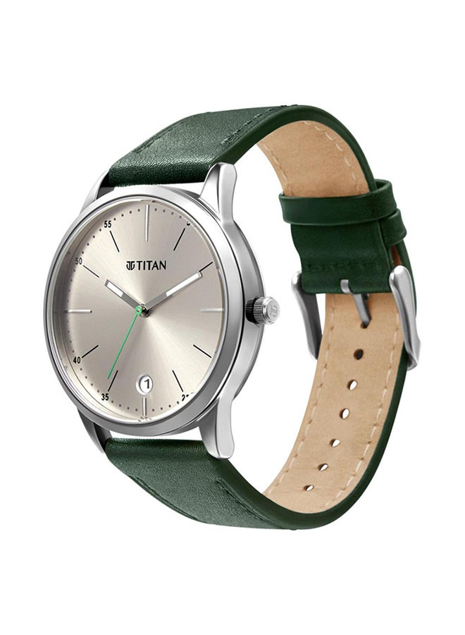 تيتان ساعة يد بعقارب وسوار من الجلد للرجال - Image 2