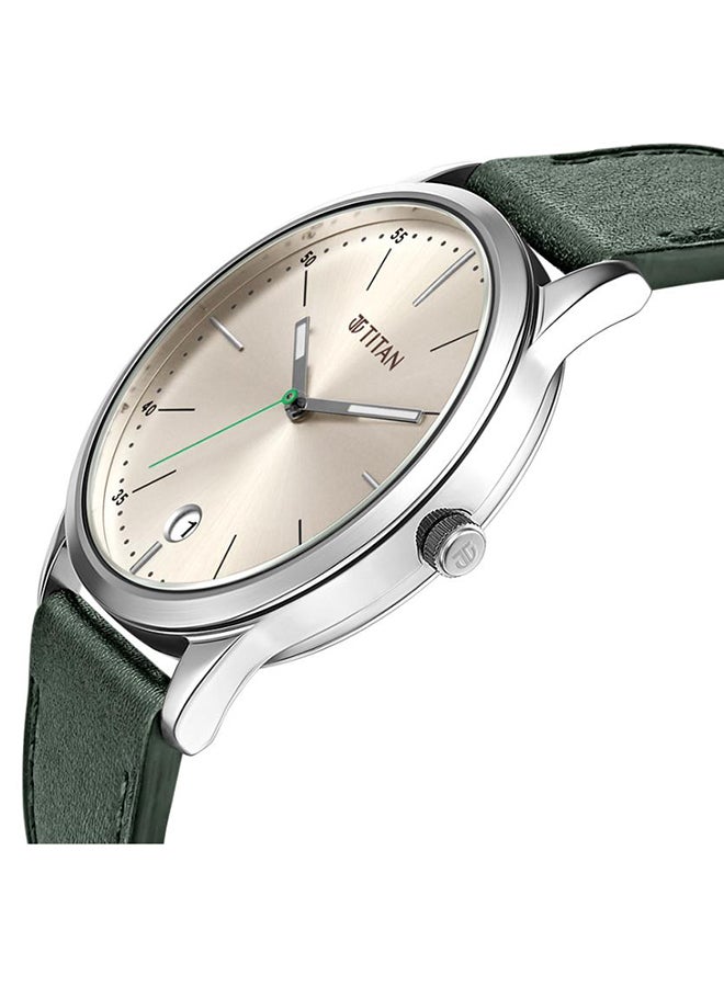 تيتان ساعة يد بعقارب وسوار من الجلد للرجال - Image 3