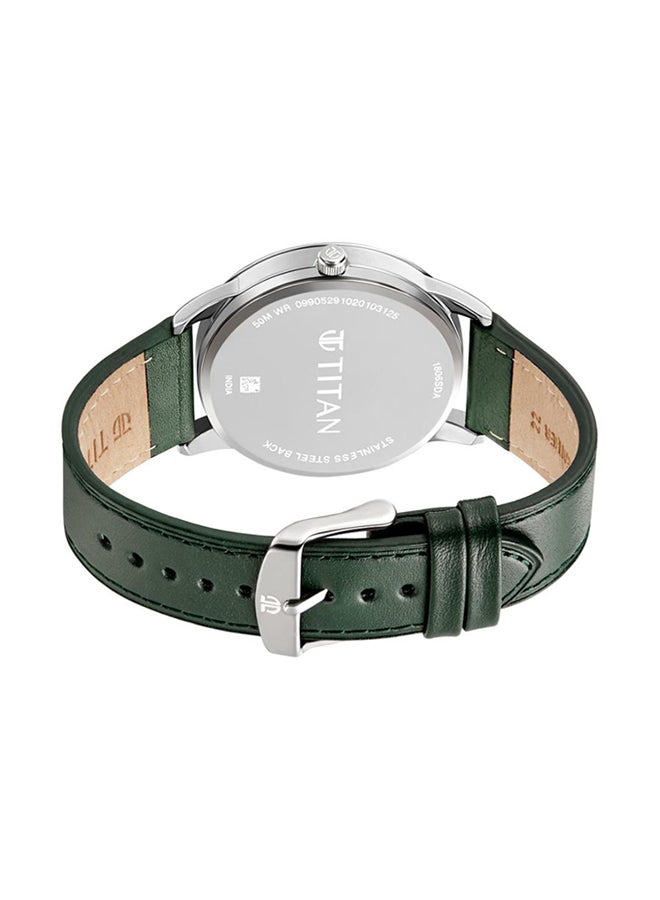 تيتان ساعة يد بعقارب وسوار من الجلد للرجال - Image 4