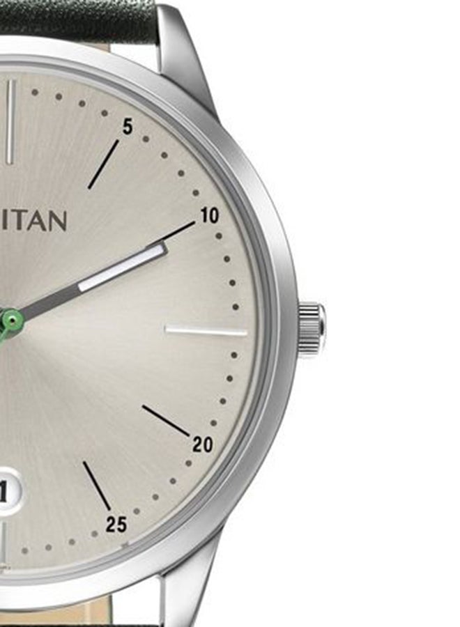 تيتان ساعة يد بعقارب وسوار من الجلد للرجال - Image 5