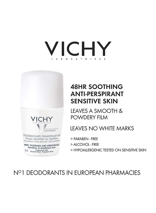 VICHY - Pack of 2 Vichy Deodorant Anti-Perspirant Buy 1 and Get 50% on the Second One Clear (50+50)ml - Image 1