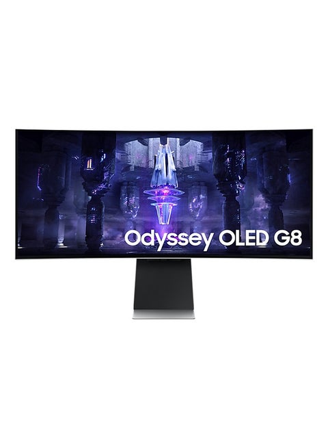 34 Inch Odyssey G85SB Series OLED Ultra WQHD Curved Gaming Monitor, 175Hz, 0.1ms, USB Type-C, (3440 x 1440) DisplayHDR True Black 400, AMD FreeSync Premium Pro, Smart TV Experience, Advanced Game Streaming, LS34BG850SMXUE 2023 White