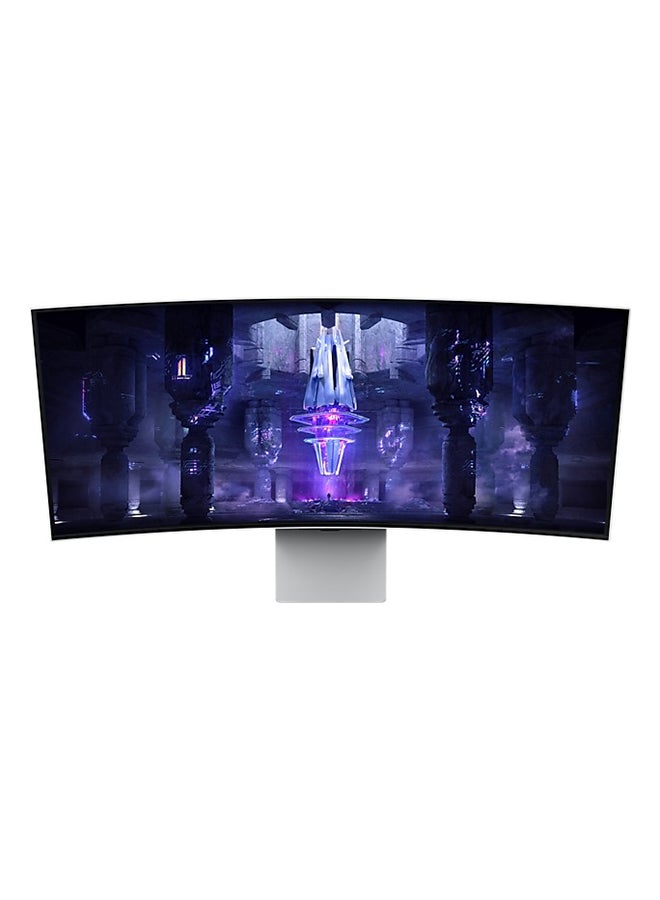 Samsung - 34 Inch Odyssey G85SB Series OLED Ultra WQHD Curved Gaming Monitor, 175Hz, 0.1ms, USB Type-C, (3440 x 1440) DisplayHDR True Black 400, AMD FreeSync Premium Pro, Smart TV Experience, Advanced Game Streaming, LS34BG850SMXUE 2023 White - Image 1