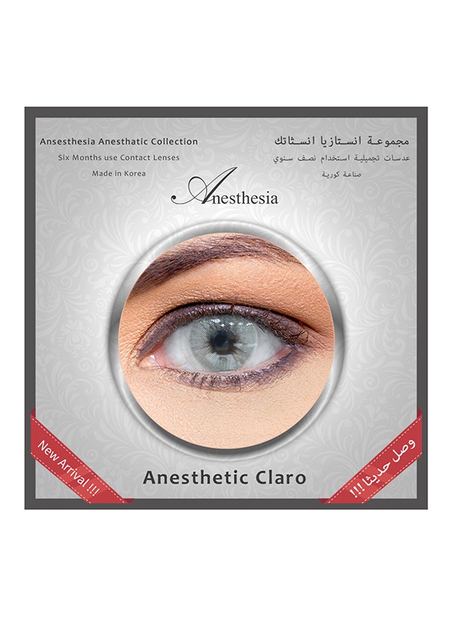 Anesthesia Anesthetic Claro (Grey And Silver) 6 Months Disposable Contact Lenses - Image 2