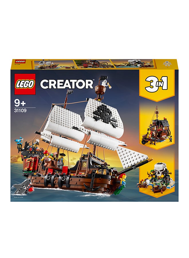 LEGO - 6288739 Creator 3in1 Pirate Ship 31109 Building Playset for Kids who Love Pirates and Model Ships. Makes an Exciting Birthday Present or Christmas Gift for Children who like Creative Play and Adventures (1,260 Pieces) 1260 9+ Years - Image 1