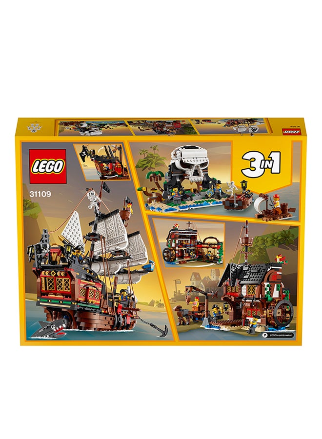 LEGO - 6288739 Creator 3in1 Pirate Ship 31109 Building Playset for Kids who Love Pirates and Model Ships. Makes an Exciting Birthday Present or Christmas Gift for Children who like Creative Play and Adventures (1,260 Pieces) 1260 9+ Years - Image 1