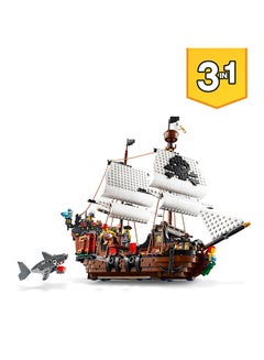 LEGO 6288739 Creator 3in1 Pirate Ship 31109 Building Playset for Kids who Love Pirates and Model Ships. Makes an Exciting Birthday Present or Christmas Gift for Children who like Creative Play and Adventures (1,260 Pieces) 1260 9+ Years  - Image 5