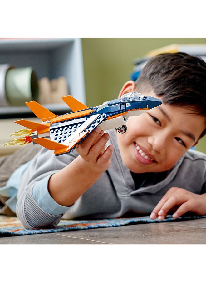 6371106 Creator 3in1 Supersonic Jet 31126 Building Kit; Build a Jet Plane and Rebuild It into a Helicopter or a Speed Boat Toy; A Creative Gift for Passionate LEGO Fans Aged 7+ (215 Pieces) 7+ Years