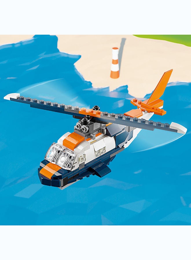 6371106 Creator 3in1 Supersonic Jet 31126 Building Kit; Build a Jet Plane and Rebuild It into a Helicopter or a Speed Boat Toy; A Creative Gift for Passionate LEGO Fans Aged 7+ (215 Pieces) 7+ Years