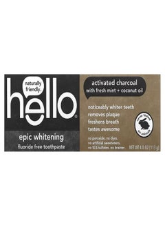 Hello Epic Whitening Toothpaste With Activated Charcoal White 113grams ...