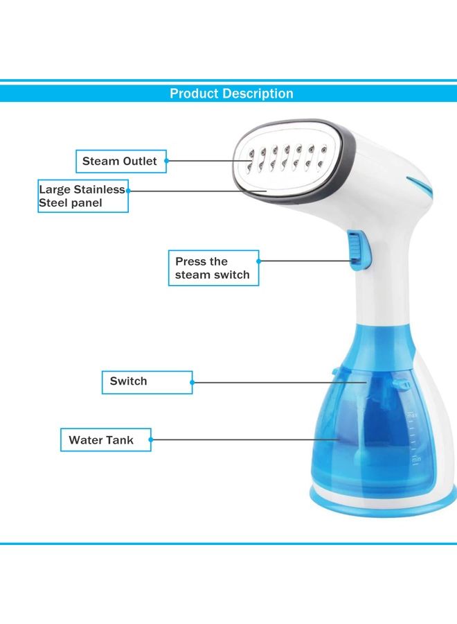 DLC Garment Steamer Handheld Fabric Steam Iron 280.0 ml 1500.0 W DLC-533 Blue  - Image 2