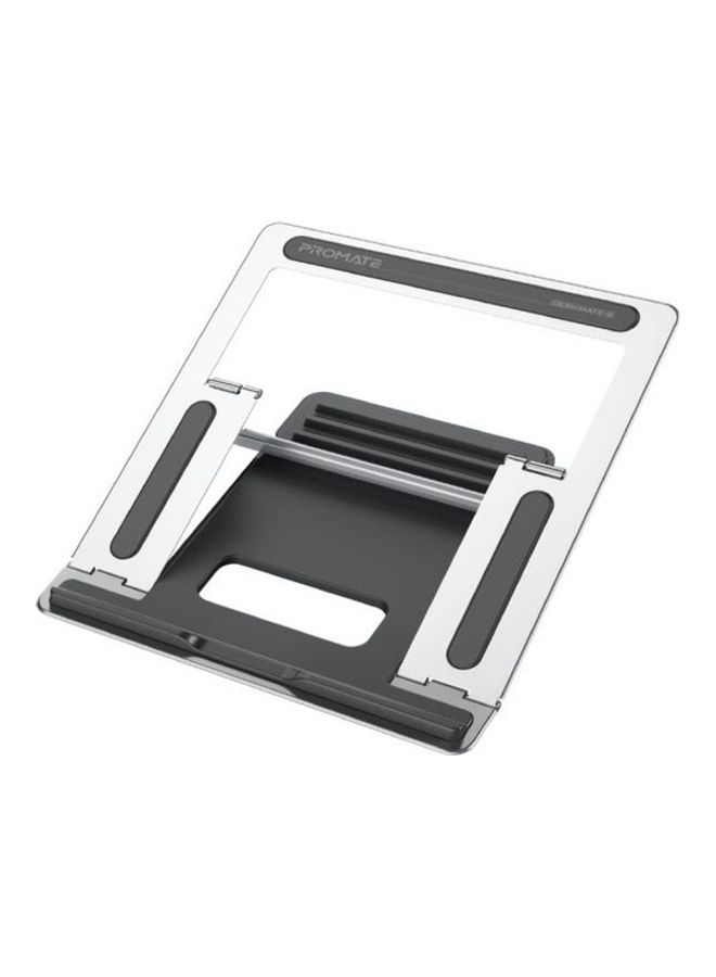 PROMATE Laptop Ergonomic Aluminum Multi-Level Notebook Stand Up To 17 Inches With Anti-Slip Pads Heat Dissipating And Foldable Design For MacBook Pro Laptops Tablets DeskMate-5 Silver 