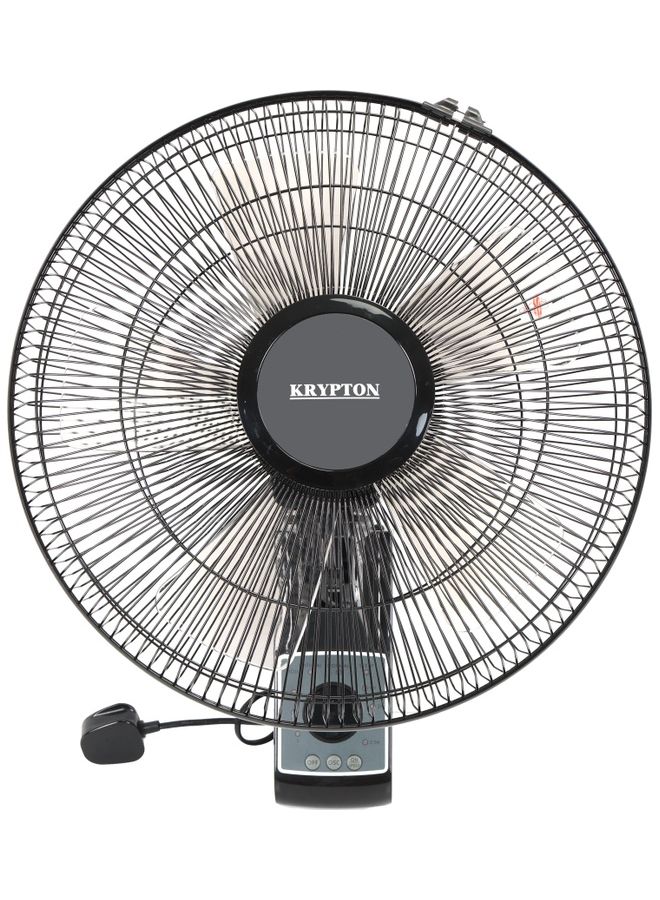 KRYPTON 16 Inch Wall Mount  Fan With Remote 60 W KNF5242 Black  - Image 1