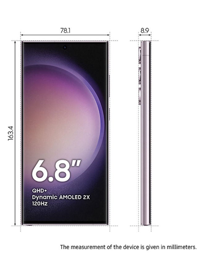 Samsung Galaxy S23 Ultra 5G Single SIM + eSIM Lavender 8GB RAM 256GB - International Version  - Image 2