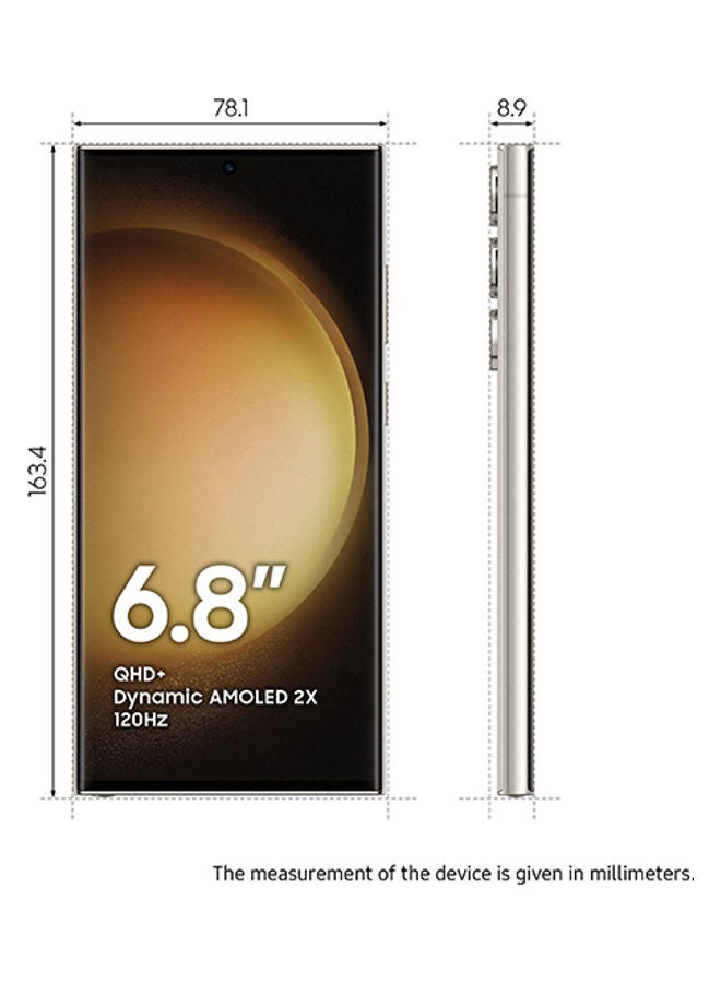 Samsung Galaxy S23 Ultra 5G Single SIM + eSIM Cream 12GB RAM 256GB - International Version - Image 2