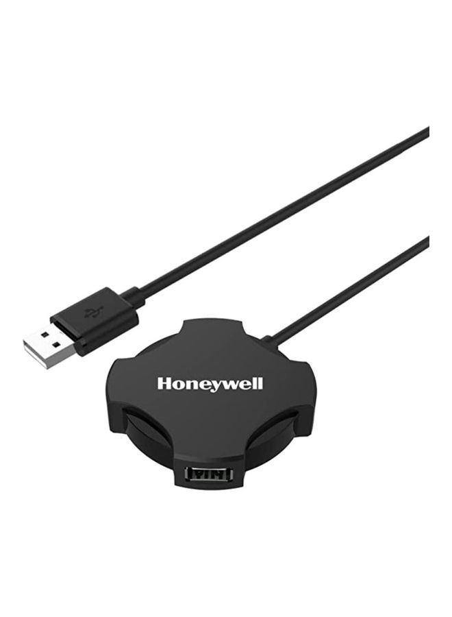 Honeywell 4 Port USB Non-Powered Hub 2.0 1.2M Length Cable Black - Image 1