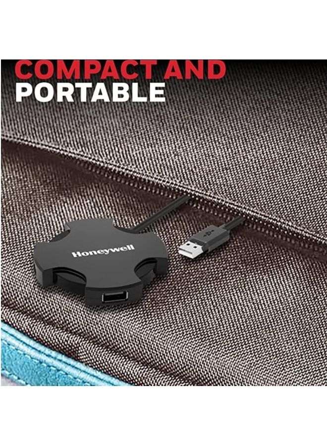 Honeywell 4 Port USB Non-Powered Hub 2.0 1.2M Length Cable Black - Image 5